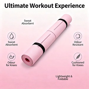 Esterilla de <span class=keywords><strong>Yoga</strong></span> Antideslizante YOURAN Extra Ancha de 80 cm, de Goma PU Sólida de Alta Calidad, Acolchada, 183 cm de Largo, 8 mm de Grosor, con Correa de Transporte y Plegable - Product Image 3