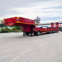 Semi-remorque à plateau surbaissé extensible à 8 essieux, remorque télescopique pour transport lourd, capacité de 120 tonnes, vente directe d'usine, personnalisation disponible
