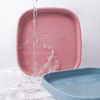 Diviseur carré imprimé à motif solide écologique sans BPA Plaques d'alimentation en silicone PET durables pour chiens et chats de qualité alimentaire