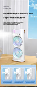 Factory Wholesale Portable Air Conditioning Fan USB Spray Water Cooling With Light <b>Small</b> Desktop Portable Solar Rechargeable Ven - Product Image 3