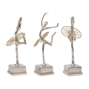 Statuette scultoree in metallo di ballerine per decorazioni domestiche, ornamenti eleganti per bagno, ufficio, scrivania, soggiorno. - Product Image 2