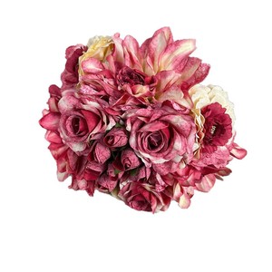 Bouquet de fleurs artificielles, 16 têtes de fleurs en soie mélangées, pour mariage, décoration de la maison, accessoires de photographie - Product Image 5