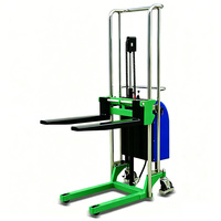 Chariots élévateurs semi-électriques compacts de 1,5 m et 2 m, capacité 100, 150, 200, 250, 300 kg, avec rotateur de bobines et transpalettes pour rouleaux de papier