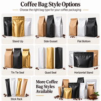 Nouveau design de sac à fond plat, sac à valve à fond plat, sac à fermeture éclair à sens unique, pochette debout à fond plat, sac à café à fond plat