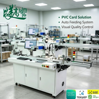 Machine de production automatique de cartes PVC en ligne avec marquage laser UV, identification par code QR et système de contrôle visuel