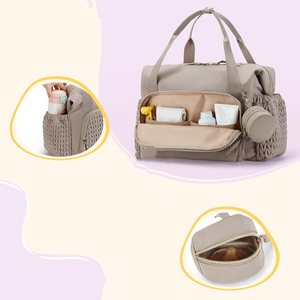 Pañal de <span class=keywords><strong>bebé</strong></span> personalizado impermeable ligero mamá bolsa de alta capacidad cochecito de <span class=keywords><strong>bebé</strong></span> uso bolsa portátil nuevo diseño bolsa de viaje - Product Image 4