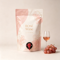Bolsa Doypack Personalizada Aséptica para Vino Tinto, Vodka, Jugo, con Válvula Dispensadora de Grifo de 3L y 5L, Envase Líquido de Grado Alimenticio con Logotipo Personalizado