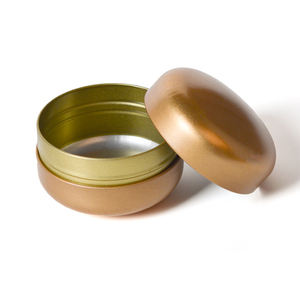Small Round Metal Canister Golden Colors Custom Tea Packing Tin Box with Round Lid - Product Image 1
