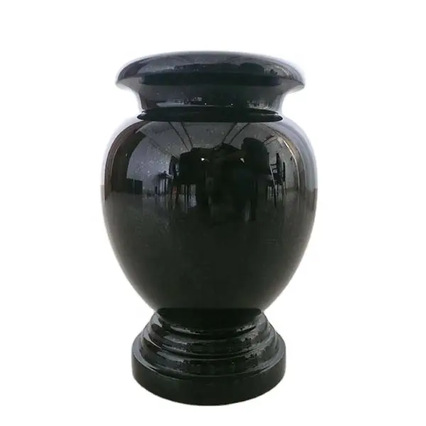 Cemetery granite stone floor lamps and flower vases for tombstone