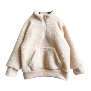 Sherpa <span class=keywords><strong>felpa</strong></span> <span class=keywords><strong>felpa</strong></span> invernale per bambini a maniche lunghe Pullover con collo alto mezza <span class=keywords><strong>Zip</strong></span> - Product Image 6