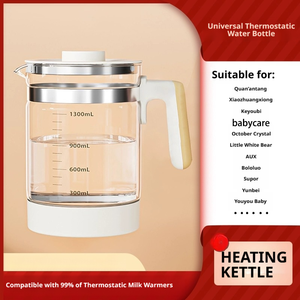 Nouvel arrivage : Bouilloire en verre de remplacement de 1300 ml pour <span class=keywords><strong>chauffe</strong></span>-lait pour bébé, en verre borosilicate de haute qualité, ajustement universel, facile à nettoyer - Product Image 3