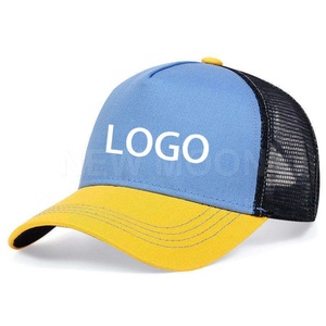 Hot Sale Blank Cotton Back Baseball Caps for Adults 5 Panels Solid Color Trucker Hats Mesh Trucker Hats Customizable logo - Product Image 1