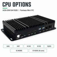 N100/N150/N97 4GB RAM 128GB SSD Mini PC Industri dengan Layar dan Ethernet untuk Layar Pusat Perbelanjaan