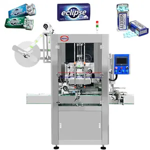 Automatic Chewing Gum Jar Tin Shrink Sleeve Labeling Machine Round Square Flat Pet PP Glass Bottle Wrapping Label 6000-25000 1mm