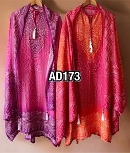 Mejor estilo Party Wear Top Plazzo & Dupatta Set con impresión digital y Riyal Mirror Hand Work - Product Image 2