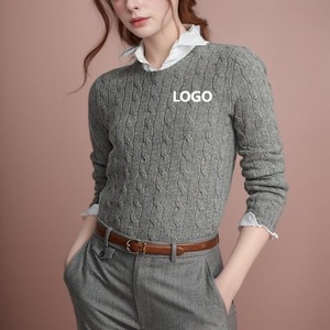 Produttore ODM e OEM di Maglioni Personalizzati per Donna con Logo Animale Cavallo Ricamato, Girocollo, Lavorazione a Trecce - Product Image 4