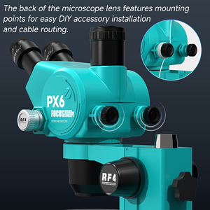 Microscope stéréoscopique trinoculaire RF4 PX6 avec zoom continu, caméra, anneau lumineux LED et base stable pour <span class=keywords><strong>réparation</strong></span> de PCB et de téléphones - Product Image 2