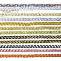 Bordure tressée décorative pour vêtements de 7 mm, ruban à bordure torsadée en or et argent pour chapeaux, chaussures, tapisserie, embellissement textile