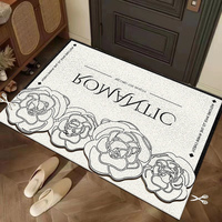 Tapis de sol pour hall d'entrée, zone de changement de chaussures, en PVC lavable, antidérapant, avec support en caoutchouc épais et design à boucles métalliques