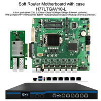 Carte mère HISWISER H77 pour pare-feu, serveur, routeur logiciel, passerelle avec boîtier, compatible avec les processeurs Core i3, i5, i7 de 3e génération, DDR3, ports LAN 10 Gbps
