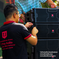 Mini equipo de sonido de audio pasivo a prueba de agua, altavoces duales de sistema de matriz de línea bidireccional de 5 pulgadas para puesta en escena