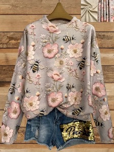 Maglione Invernale Casual Caldo con Stampa 3D di Fiori e Api, Vendita Calda 2025 - Product Image 2