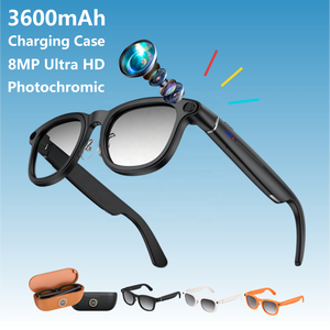 20PC SDK Lunettes <span class=keywords><strong>de</strong></span> soleil intelligentes IA avec logo personnalisé, étui <span class=keywords><strong>de</strong></span> charge 3600mAh, 15 recharges, lentille photochromique Ultra-HD 8MP, traduction et enregistrement - Product Image 2