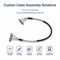 Câble coaxial micro bleu personnalisé 46AWG pour signal haute vitesse 5.4G dans les caméras de drones – Service OEM ODM EMS