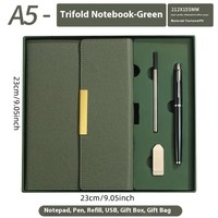 Ensemble de carnets de notes de luxe vintage en PU avec logo personnalisé, planificateur spirale professionnel à couverture rigide pour réunions de bureau et école personnalisée