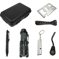 Ensemble d'outils multifonctionnels pour le camping - Trousse de premiers soins avec fournitures d'urgence, boîte de survie en milieu sauvage pour l'auto-sauvetage en plein air