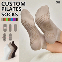 Chaussettes de yoga en gros personnalisées, douces, ventilées, en maille, avec grip, pour le studio, l'entraînement quotidien