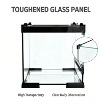 Enclos en verre pour animaux de compagnie avec verre transparent et système de verrouillage sécurisé, accessoire Habitat