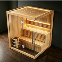 Sauna sec en cèdre canadien pour 2-3 personnes, taille personnalisée, sauna infrarouge lointain intérieur pour la détente à domicile