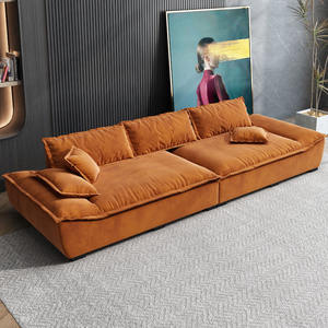 इतालवी आधुनिक शैली न्यूमलिस्ट सोफा आधुनिक डिजाइन आरामदायक कपड़े सोफे लिविंग रूम एल आकार सोफा लिविंग रूम - Product Image 2