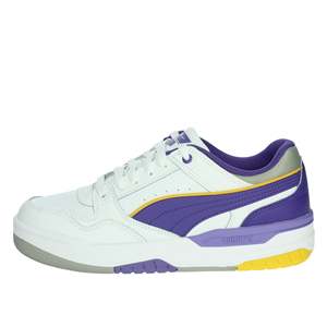 Zapatillas de Baloncesto Acolchadas con Cordones para Hombre, Parte Superior Sintética, Suela de Goma, Blanco Morado 400197 - Product Image 1