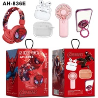 Meilleurs cadeaux : Casque sans fil 5-en-1 pour enfants, casque Bluetooth supra-auriculaire mignon à motif de dessin animé pour Noël