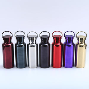 Bouteille en acier inoxydable à double paroi de 1 litre avec poignée en métal et couvercle, personnalisable par électro-placage - Product Image 4