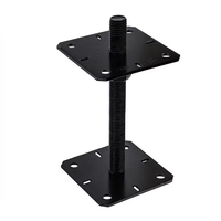 Support de poteau de pergola réglable en acier galvanisé robuste noir, enduit de poudre, étanche