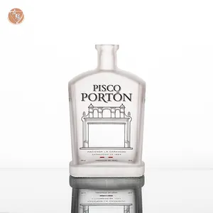YOUYUAN Cork Finish Persegi Berat Alkohol Putih Beku 750 Ml Botol Kaca untuk Pisco