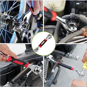 Cờ lê thép 52 1 đầu xoay 360 độ, tay cầm cao su đa năng, dụng cụ đa chức năng cho nhà cửa, xe đạp, hộp OEM - Product Image 6