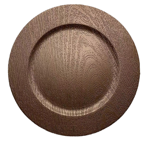 Platos de plástico decorativos con textura de <span class=keywords><strong>madera</strong></span> rústica moderna de 13 pulgadas para bodas, platos de plástico con diseño de <span class=keywords><strong>madera</strong></span>, venta al por mayor - Product Image 1