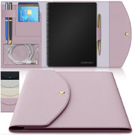 Caja de almacenamiento para portátil de tapa dura de cuero PU a la moda, funda protectora a prueba de polvo con encuadernación de costura