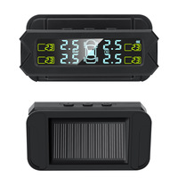 Sistema de Control de Presión de Neumáticos (TPMS) Inalámbrico con Pantalla LCD Solar, Sin Programación, Emparejamiento Rápido, Ajuste de Visibilidad, Sensor Universal para Automóvil