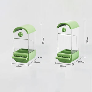 Accessoires de cage à oiseaux transparents de haute qualité, bol d'alimentation pour oiseaux en plastique anti-fuite/anti-éclaboussures, mangeoire automatique - Product Image 4