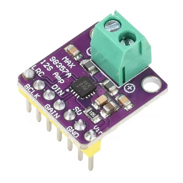 MAX98357 Large-Chip I2S Audio Amplifier Module Filterless Class-D Amp for ESP32 Raspberry Pi 3.2W Mono Hi-Fi Audio Driver Board