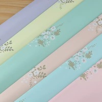 Kertas Pembungkus Bunga Korea Tahan Air, Kertas Kemasan Buket Bunga 20 Lembar, Lembaran Bunga Pastel untuk Hadiah dan Kerajinan