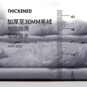 Tapis de bain en mousse à mémoire de forme épaissie 30 mm, absorbant, antidérapant, rectangulaire, couleur unie, en fibre de polyester - Product Image 1