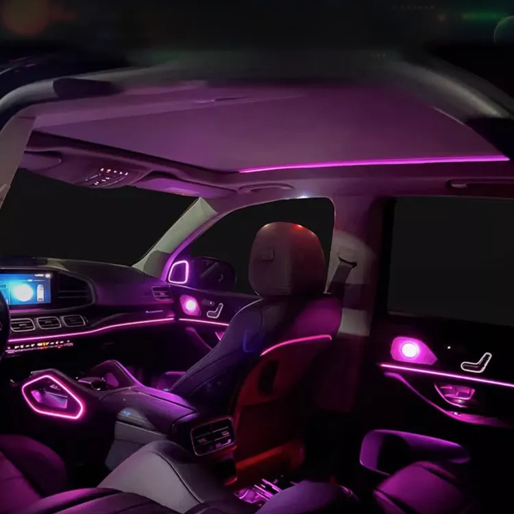 Full Set X167 LED Ambient Light Rotary Tweeter Luminous Turbine Vent Car Door Speaker Cover For Mercedes-Benz GLE/GLS-class W167