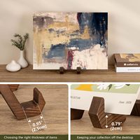 Support décoratif en bois pour assiettes, cadre photo carré en bois pour présentation de plats, photos et décorations sur table de bureau ou à la maison
