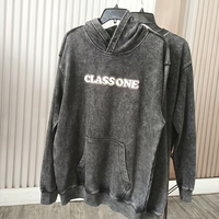 Veste streetwear à capuche oversize pour homme, 100% coton molletonné, écologique, avec effet vintage délavé pour l'hiver